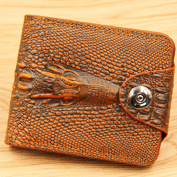 crocodile pattern wallet men's short (Shallow Brown)
